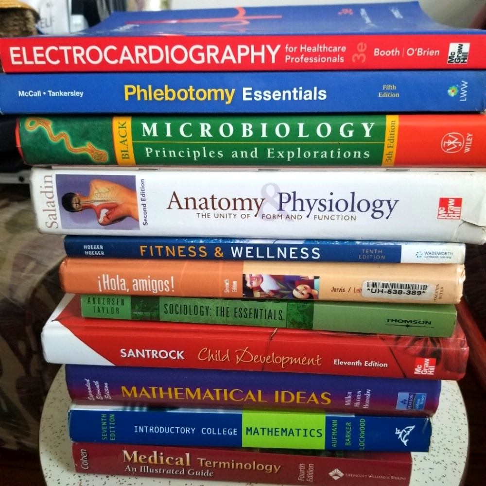 Variety of text books in great condition. Two books for $50